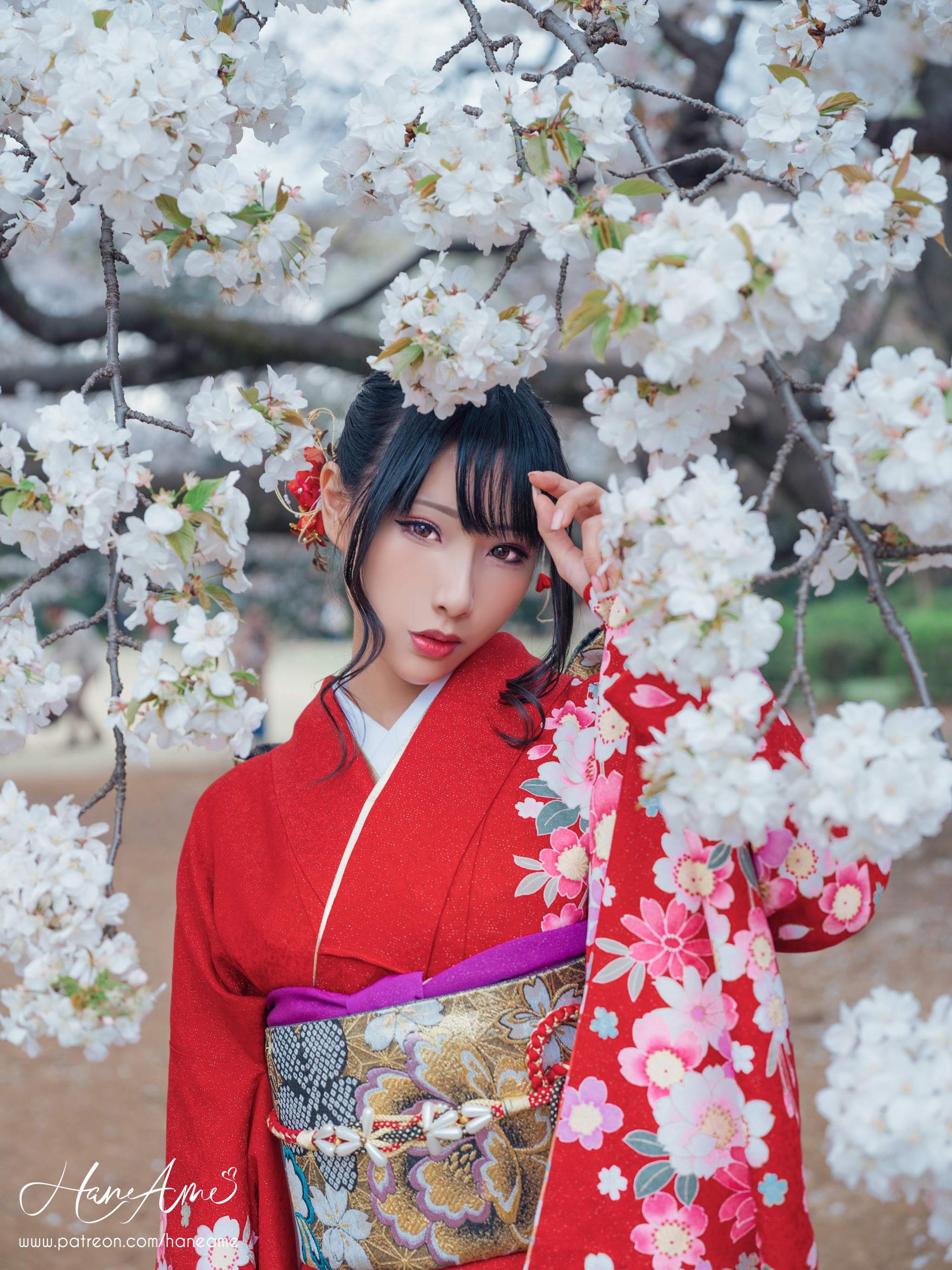 雨波_HaneAme – NO.126 赤紅和服[38P]-XikXak